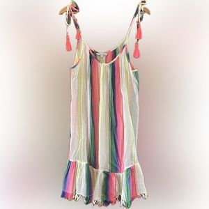 Breezy colorful gauzy beach cover up